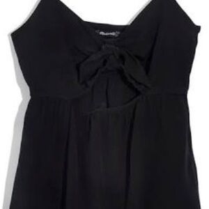 Madewell Black Silk Tie-Front Cami
